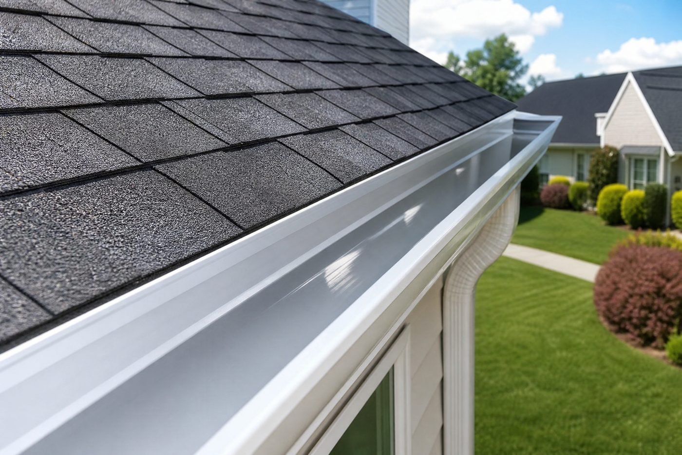 Perfectly clean gutter after professional service