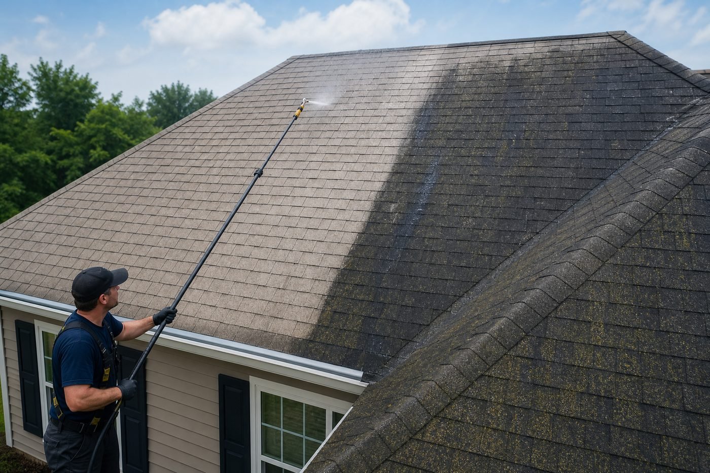 Peak Wash Pros roof soft washing service